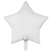 White Metallic Star Mylar Balloon, 18 in