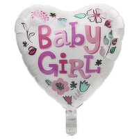 Baby Girl Standard Heart Foil Balloons, 17 inch, 1 count