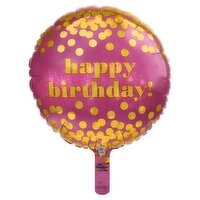 Pink Holographic Standard Round Decorative Balloon, 18in, 1 count