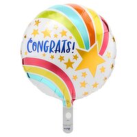 Congrats! Shooting Star Standard Round Decorative Balloon, 17 in, 1 count