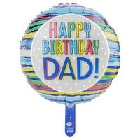 Happy Birthday Dad! Standard Round Decorative Balloon, 17 in, 1 count, 1 Each