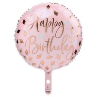 Happy Birthday Standard Round Decorative Balloon, 17in, 1 count