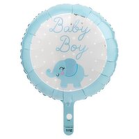 Baby Boy Elephant Standard Round Decorative Balloon, 17 in, 1 count