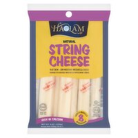 Haolam Natural Mozzarella String Cheese, 8 count, 8 oz