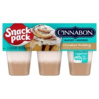 Snack Pack Cinnabon Pudding Cups, 3.25 oz, 6 cups, 19.5 Ounce