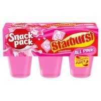 Snack Pack Starburst Strawberry All Pink Juicy Gels Cups, 3.25 oz, 6 count, 19.5 Ounce