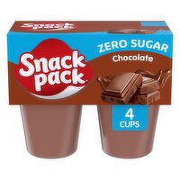 Snack Pack Zero Sugar Chocolate Pudding, 3.25 oz, 4 count, 13 Ounce