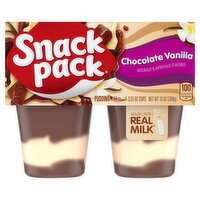 Snack Pack Chocolate Vanilla Pudding, 3.25 oz, 4 count, 13 Ounce