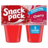 Snack Pack Sugar Free Cherry Low Calorie Juicy Gels, 3.25 oz, 4 count