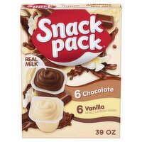 Snack Pack Chocolate and Vanilla Pudding Family Pack, 3.25 oz, 12 count