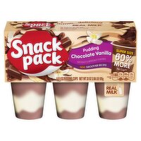 Snack Pack Chocolate Vanilla Pudding Super Size, 5.5 oz, 6 count, 33 Ounce