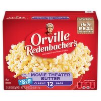 Orville Redenbacher's Movie Theater Butter Microwave Popcorn Value Size, 3.29 oz, 12 count