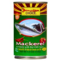 Jamaican Choice Mackerel in Tomato with Hot Chili Sauce, 5.5 oz