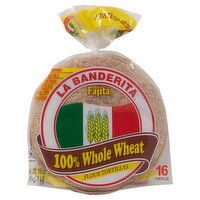 La Banderita 100% Whole Wheat Fajita Flour Tortillas, 16 oz, 16 count