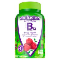 Vitafusion Raspberry Flavor B12 Supports Energy Metabolism Dietary Supplement, 140 count