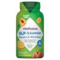 Vitafusion GLP-1 Support Fiber Plus D, B12 & Folate Citrus Flavor Dietary Supplement, 90 Count