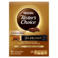 Nescafe Taster's Choice Hazelnut Instant Coffee Beverage, 16 count, 0.1 oz