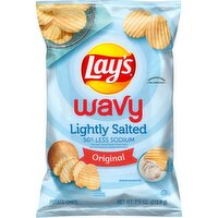 Lay's Wavy Lightly Salted Potato Chips Original 7 1/2 Oz, 7.5 Ounce