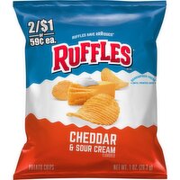 Ruffles Potato Chips Cheddar & Sour Cream Flavored 1 Oz