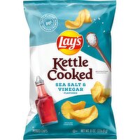 Lay's Kettle Cooked Potato Chips Sea Salt & Vinegar Flavored 8 Oz, 8 Ounce