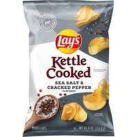 Lay's Kettle Cooked Potato Chips Sea Salt & Cracked Pepper Flavored 8 Oz