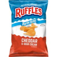 Ruffles Cheddar & Sour Cream Flavored Potato Chips Party Size, 12 1/2 oz