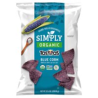 Tostitos Simply Organic Blue Corn Tortilla Chips with Sea Salt, 8 1/4 oz, 8.25 Ounce