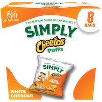 Cheetos Simply Puffs Cheese Flavored Snacks White Cheddar Flavored 7/8 Oz, 8 Count