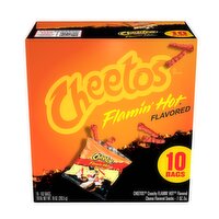 Cheetos Crunchy Cheese Flavored Snacks Flamin' Hot Flavored 1 Oz 10 Count, 10 Ounce