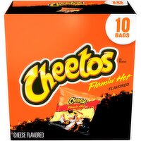 Cheetos Crunchy Cheese Flavored Snacks Flamin' Hot Flavored 1 Oz, 10 Count