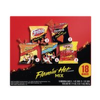 Frito Lay Snacks Flamin' Hot Mix Variety 17 3/8 Oz 18 Count, 17.38 Ounce