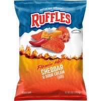 Ruffles Potato Chips Flamin' Hot Cheddar & Sour Cream Flavored 8 Oz, 8 Ounce