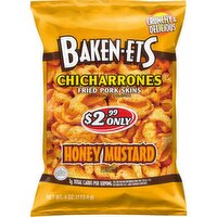 Baken-Ets Chicharrones Fried Pork Skins Honey Mustard Flavored 4 Oz