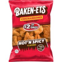 Baken-Ets Chicharrones Fried Pork Skins Hot'N Spicy Flavored 4 Oz, 4 Ounce