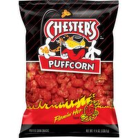Chester's Puffcorn Puffed Corn Snacks Flamin' Hot Flavored 4 1/4 Oz