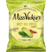 Miss Vickie's Kettle Cooked Potato Chips Spicy Dill Pickle Flavored 1 3/8 Oz
