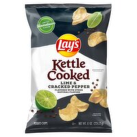 Lay's Kettle Cooked Lime & Cracked Pepper Potato Chips, 8 oz