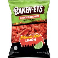 Baken-ets Chicharrones Fried Pork Skins Flamin' Hot Limon 4 Oz