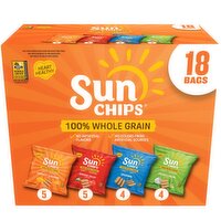 SunChips Whole Grain Snacks Variety Pack, 18 Oz, 18 Count