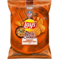 Lay's Kettle Cooked Potato Chips Cheesy Buffalo Dip Flavored 2 1/4 Oz