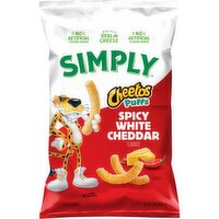 Cheetos Simply Puffs Cheese Flavored Snacks Spicy White Cheddar Flavored, 6 Oz