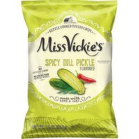 Miss Vickie's Kettle Cooked Potato Chips Spicy Dill Pickle Flavored, 7 1/2 Oz, 7.5 Ounce