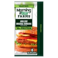 MorningStar Farms Grillers Original Vegetarian Burgers Value Pack, 8 count, 18 oz