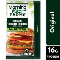 MorningStar Farms Grillers Original Vegetarian Burgers, 4 count, 9 oz