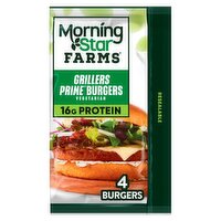 MorningStar Farms Grillers Prime Vegetarian Burgers, 4 count, 10 oz