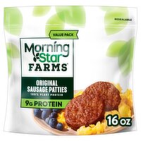 MorningStar Farms Original Vegan Sausage Patties Value Pack, 12 count, 16 oz