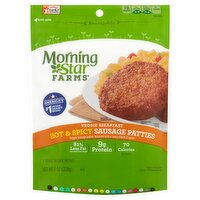 MorningStar Farms Hot & Spicy Vegan Sausage Patties, 6 count, 8 oz, 8 Ounce