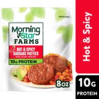 MorningStar Farms Hot & Spicy Vegan Sausage Patties, 6 count, 8 oz