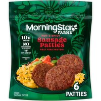 MorningStar Farms Hot & Spicy Vegan Sausage Patties, 6 count, 8 oz