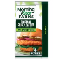 MorningStar Farms Original Chik'n Vegan Patties, 4 count, 10 oz